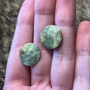 Gold filled sterling silver lightly hammered disk post earrings